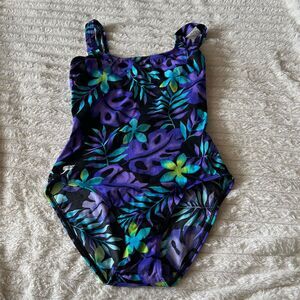 Speedo Women's Vintage Floral One-Piece Swimsuit Size 12 Multicolor